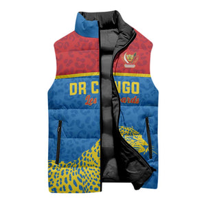 Custom World Football 2026 DR Congo Sleeveless Puffer Jacket Roar of Les Leopards