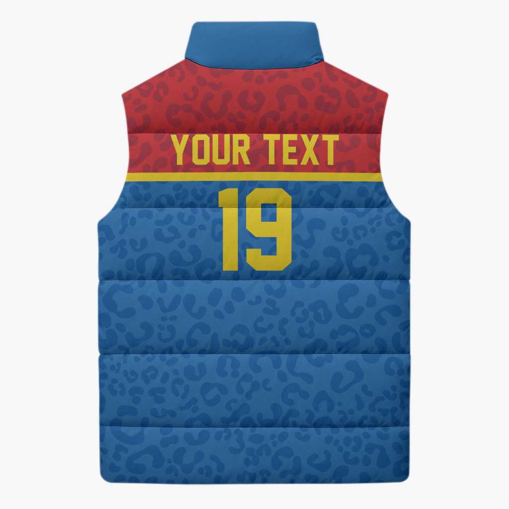Custom World Football 2026 DR Congo Sleeveless Puffer Jacket Roar of Les Leopards