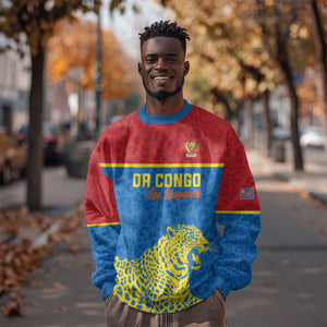 Custom World Football 2026 DR Congo Sweatshirt Roar of Les Leopards
