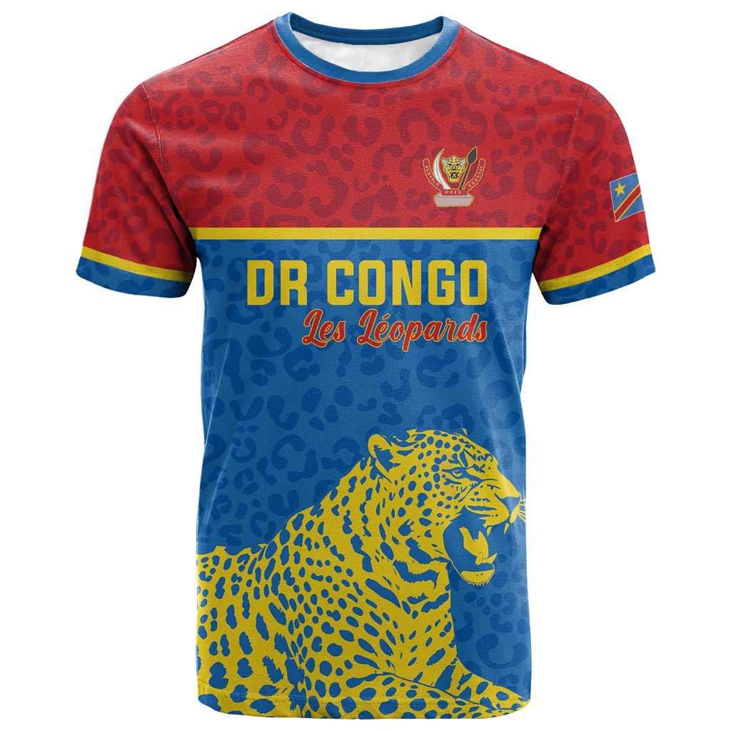 Custom World Football 2026 DR Congo T shirt Roar of Les Leopards