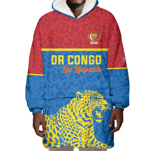 Custom World Football 2026 DR Congo Wearable Blanket Hoodie Roar of Les Leopards