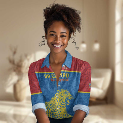 Custom World Football 2026 DR Congo Women Casual Shirt Roar of Les Leopards