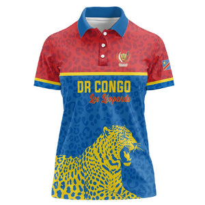 Custom World Football 2026 DR Congo Women Polo Shirt Roar of Les Leopards