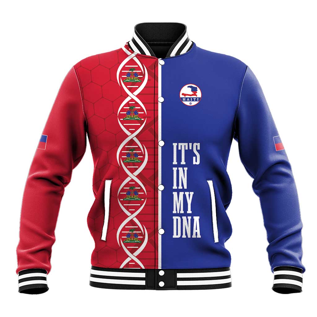 Custom Afro-Haiti Football Baseball Jacket It's In My DNA - African Pride
