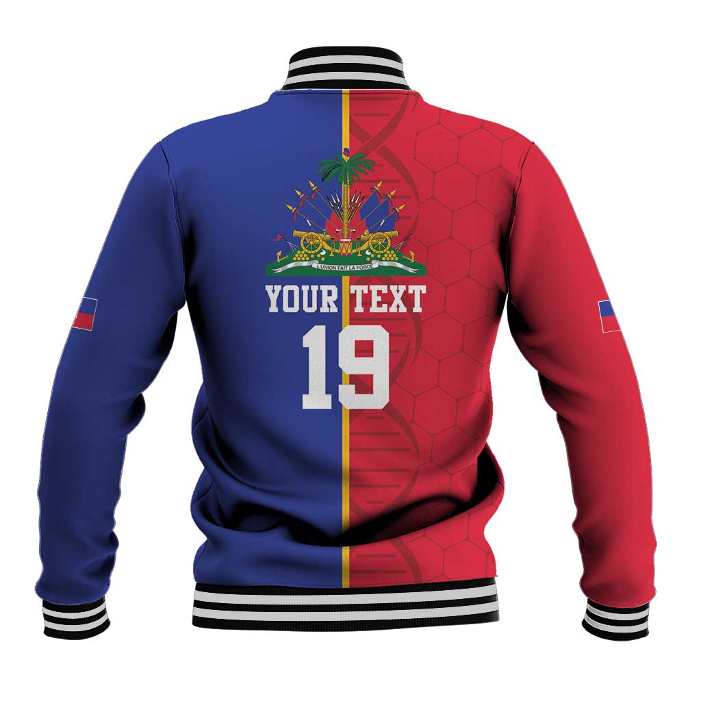 Custom Afro-Haiti Football Baseball Jacket It's In My DNA - African Pride