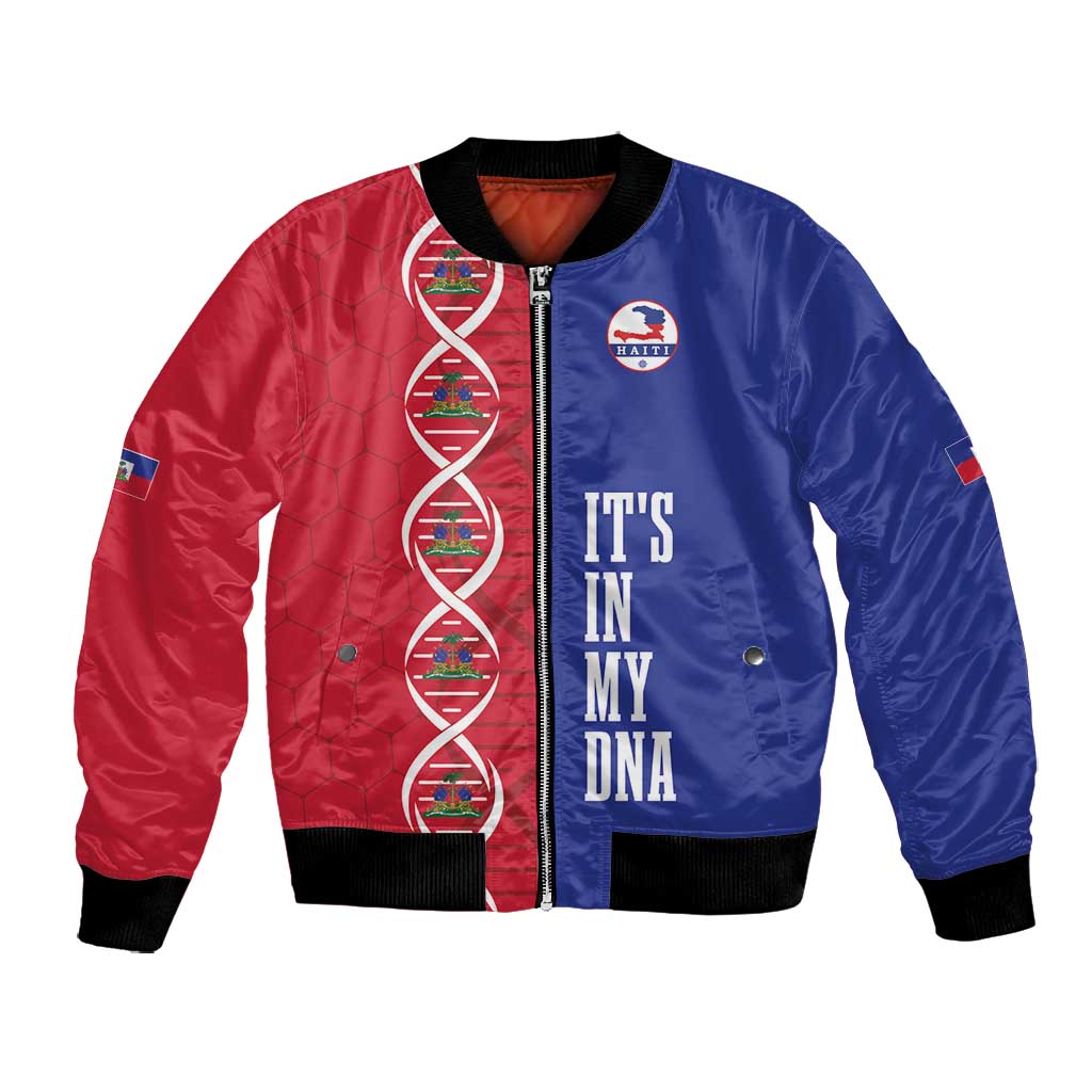 Custom Afro-Haiti Football Bomber Jacket It's In My DNA - African Pride