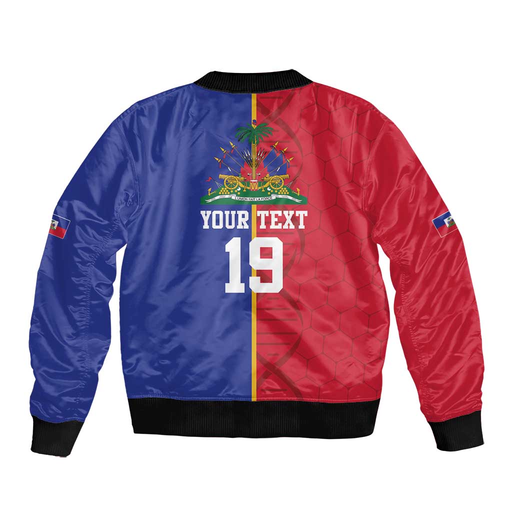 Custom Afro-Haiti Football Bomber Jacket It's In My DNA - African Pride