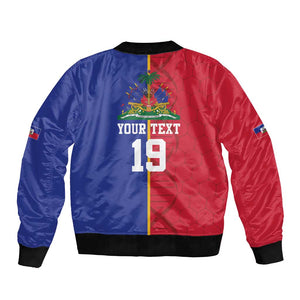 Custom Afro-Haiti Football Bomber Jacket It's In My DNA - African Pride
