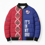 Custom Afro-Haiti Football Bomber Puffer Jacket It's In My DNA - African Pride