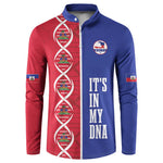 Custom Afro-Haiti Football Button Sweatshirt It's In My DNA