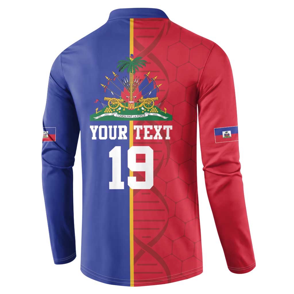 Custom Afro-Haiti Football Button Sweatshirt It's In My DNA