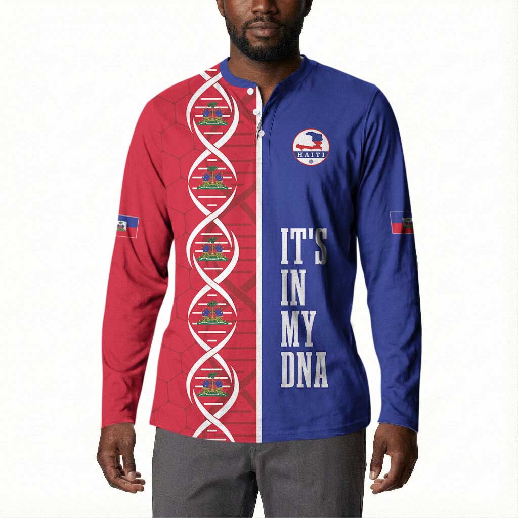 Custom Afro-Haiti Football Button Sweatshirt It's In My DNA