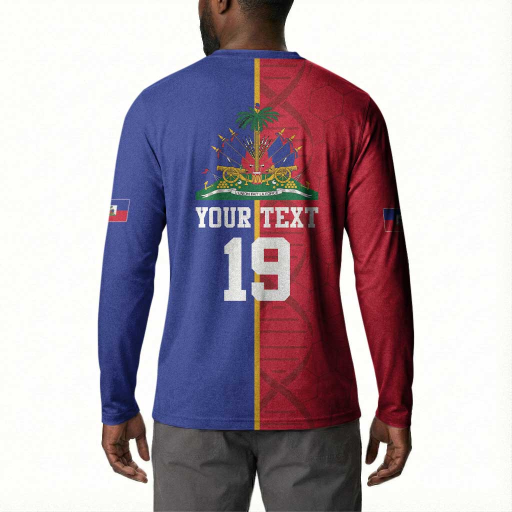 Custom Afro-Haiti Football Button Sweatshirt It's In My DNA