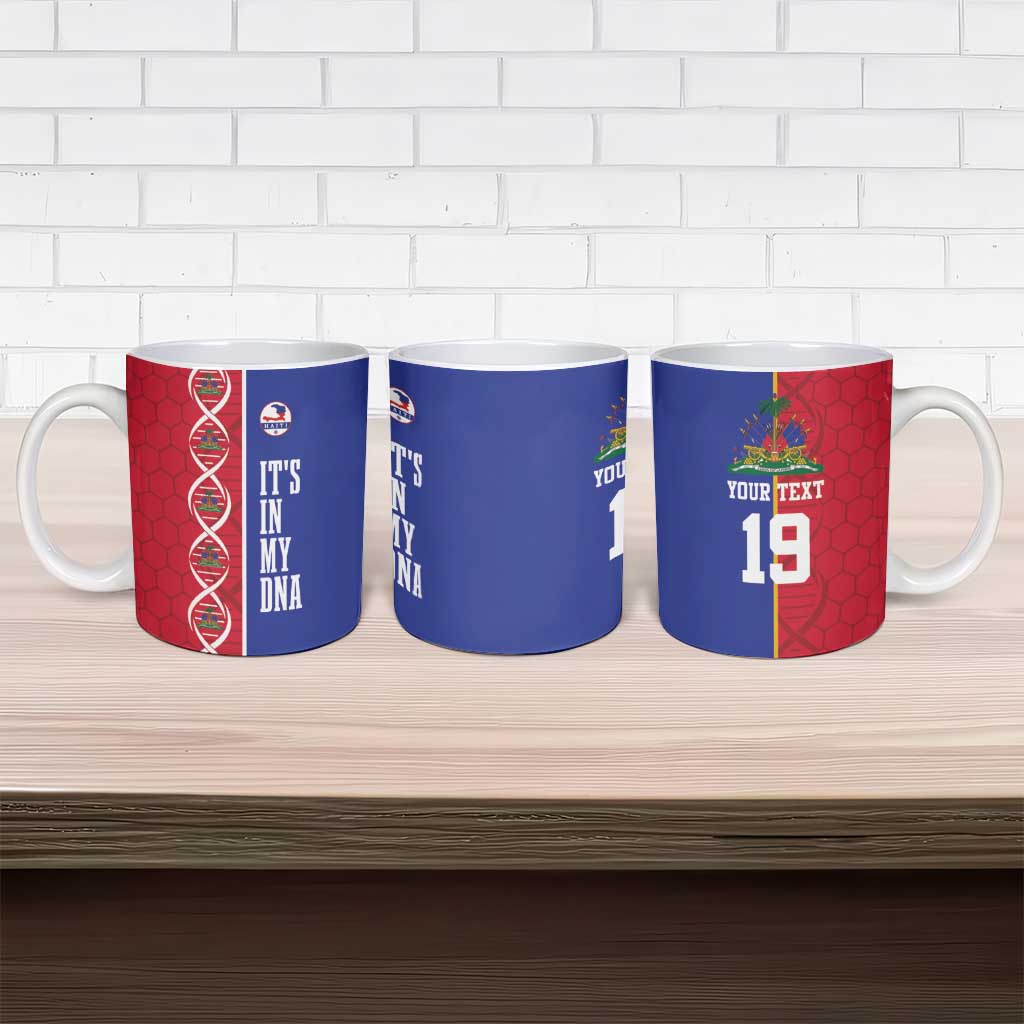 Custom Afro-Haiti Football Ceramic Mug It's In My DNA - African Pride