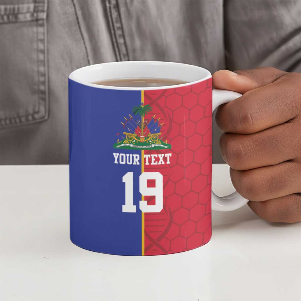 Custom Afro-Haiti Football Ceramic Mug It's In My DNA - African Pride