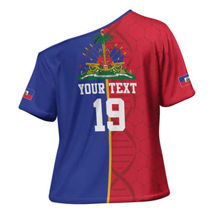 Custom Afro-Haiti Football Cross Shoulder Shirt It's In My DNA - African Pride