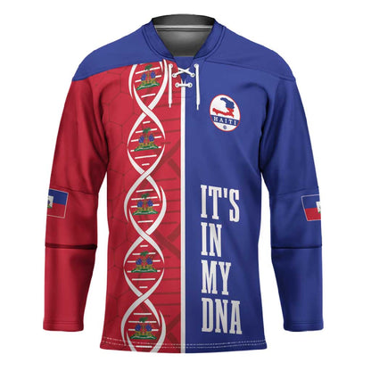 Custom Afro-Haiti Football Hockey Jersey It's In My DNA - African Pride