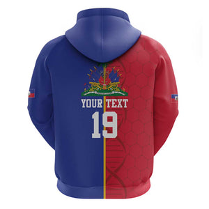 Custom Afro-Haiti Football Hoodie It's In My DNA - African Pride
