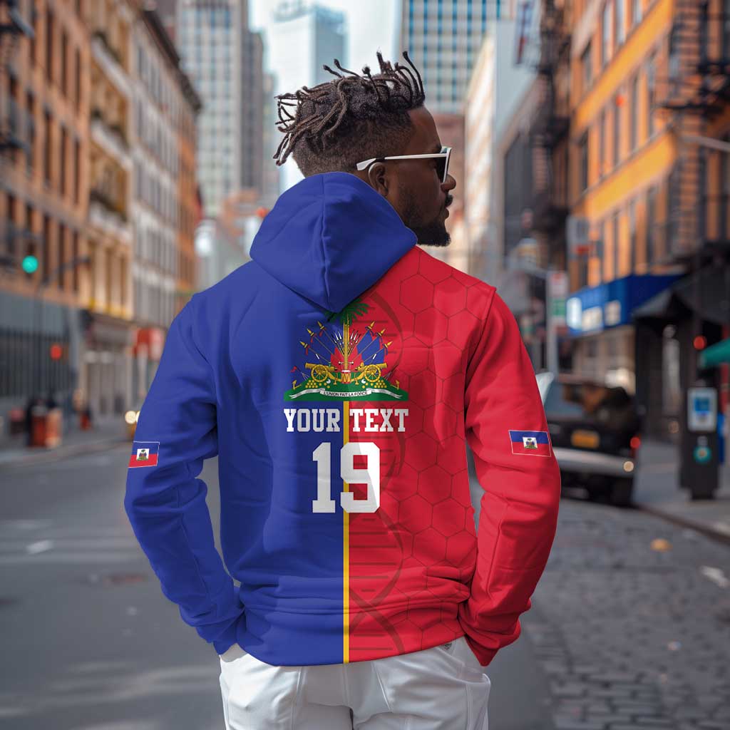 Custom Afro-Haiti Football Hoodie It's In My DNA - African Pride