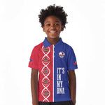 Custom Afro-Haiti Football Kid Polo Shirt It's In My DNA LT19