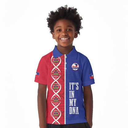 Custom Afro-Haiti Football Kid Polo Shirt It's In My DNA LT19