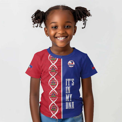 Custom Afro-Haiti Football Kid T shirt It's In My DNA LT19
