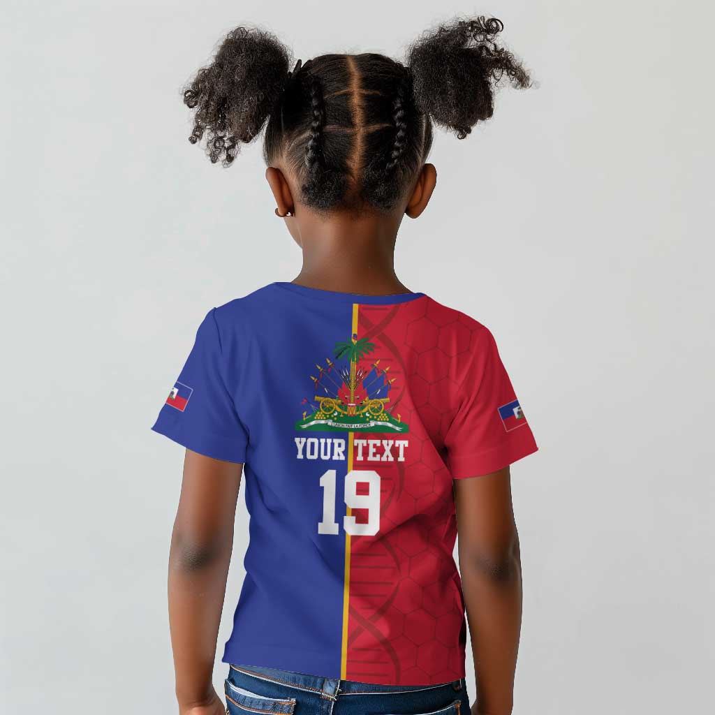 Custom Afro-Haiti Football Kid T shirt It's In My DNA LT19