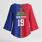 Custom Afro-Haiti Football Kimono Sleeve Blouse It's In My DNA - African Pride
