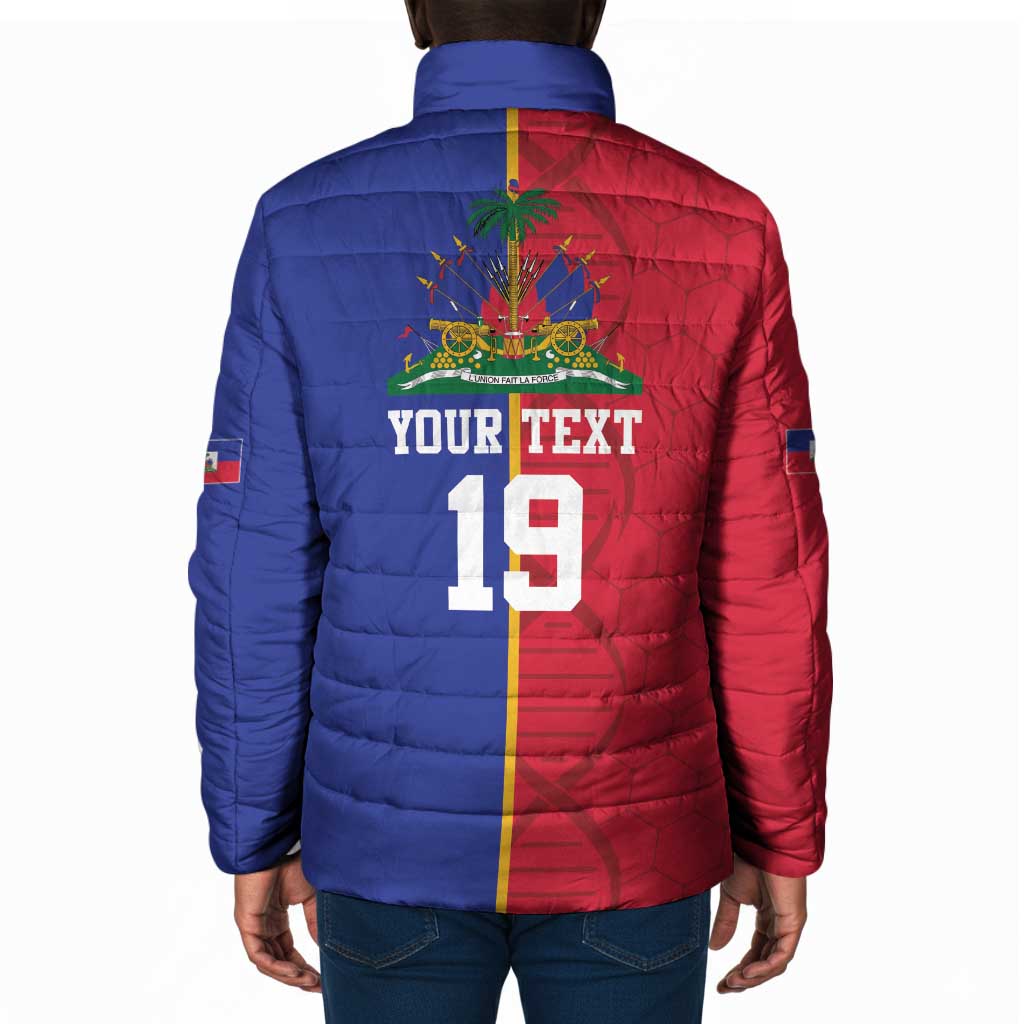 Custom Afro-Haiti Football Padded Jacket It's In My DNA - African Pride