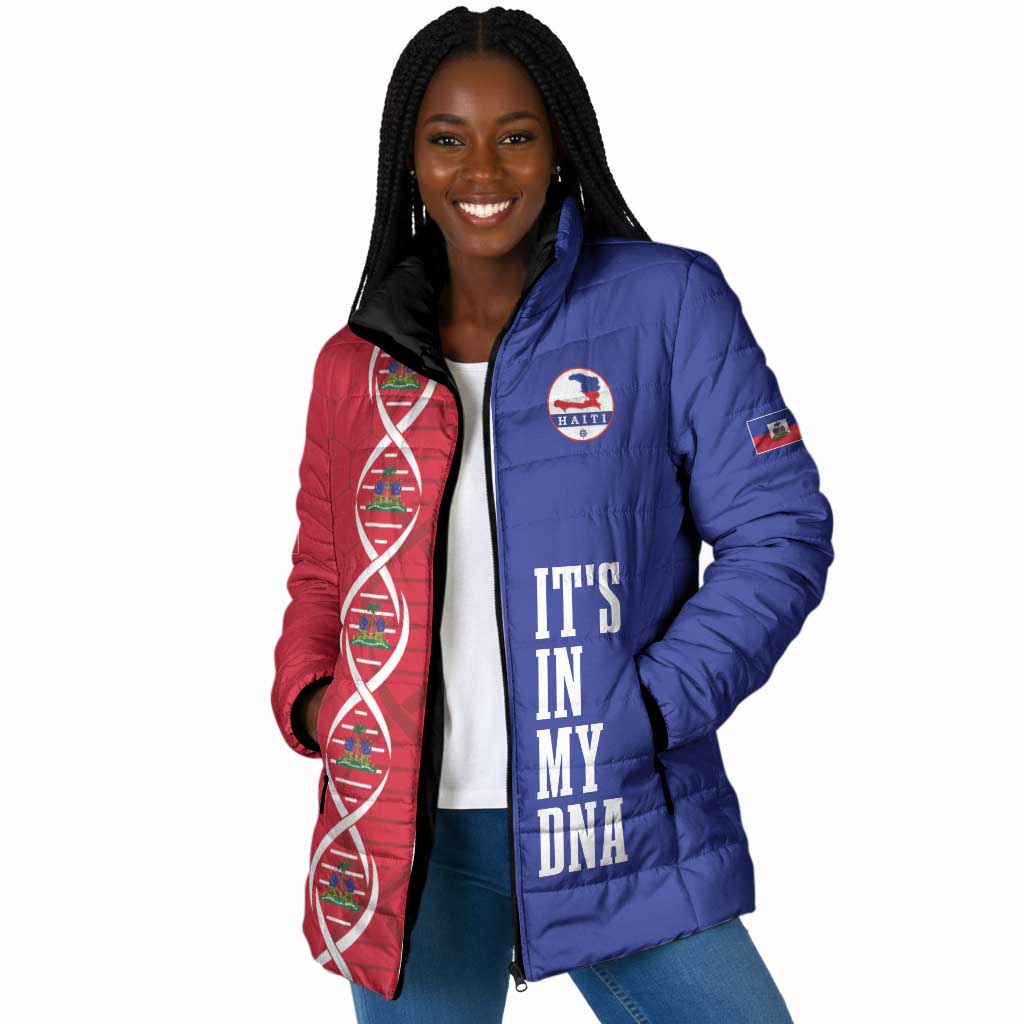 Custom Afro-Haiti Football Padded Jacket It's In My DNA - African Pride