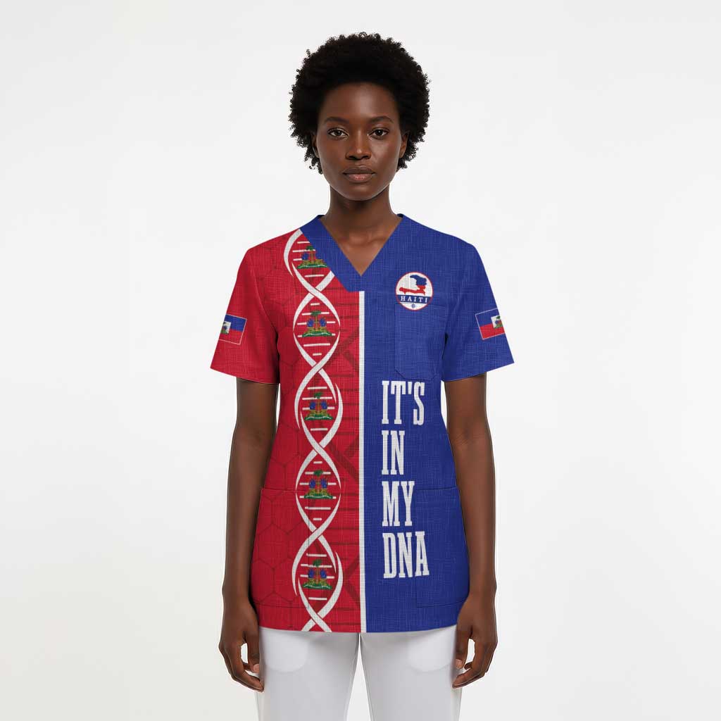 Custom Afro-Haiti Football Scrub Top It's In My DNA - African Pride