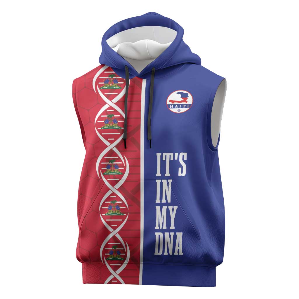 Custom Afro-Haiti Football Sleeveless Hoodie It's In My DNA - African Pride