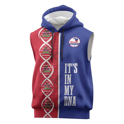 Custom Afro-Haiti Football Sleeveless Hoodie It's In My DNA - African Pride