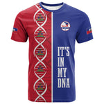 Custom Afro-Haiti Football T shirt It's In My DNA LT19