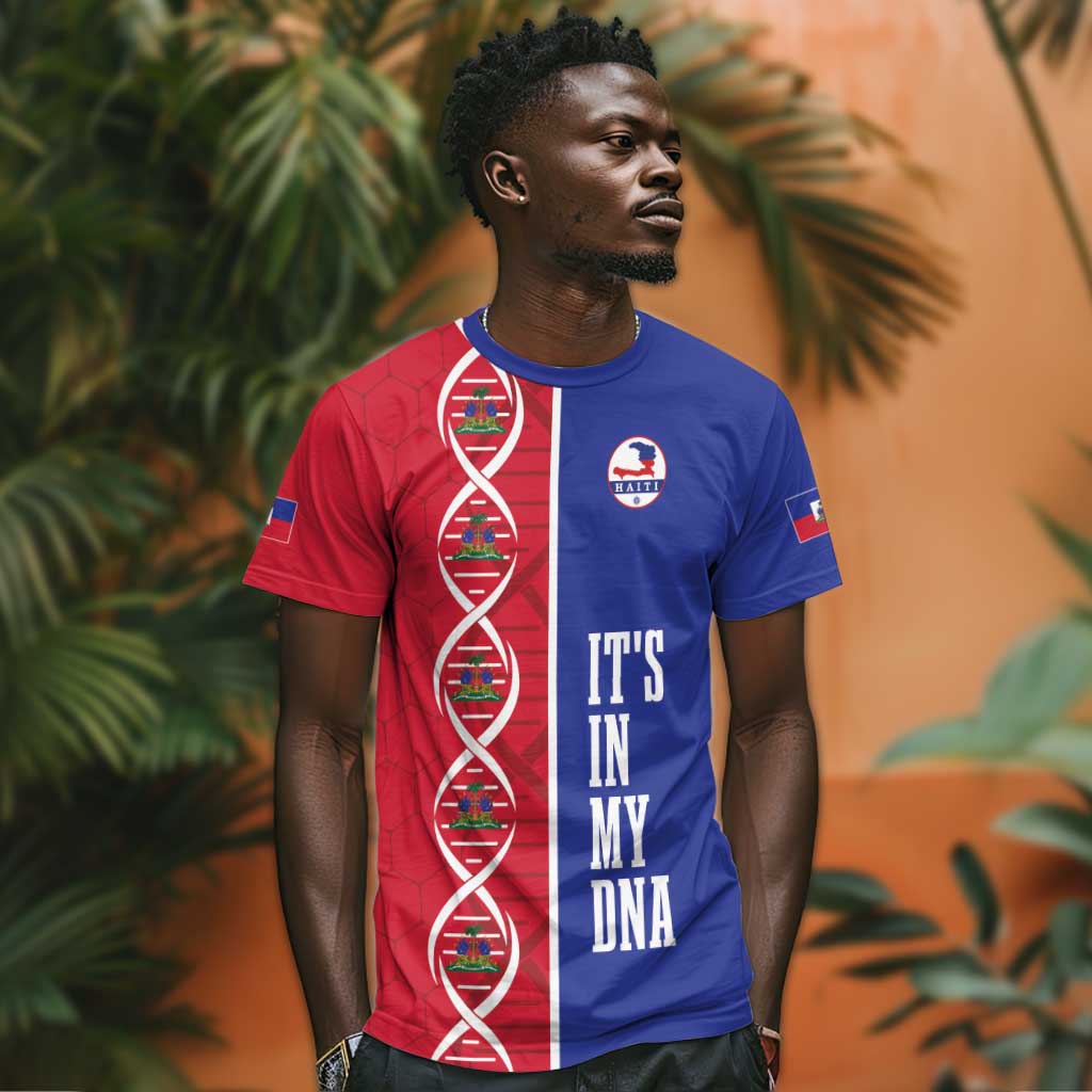 Custom Afro-Haiti Football T shirt It's In My DNA LT19