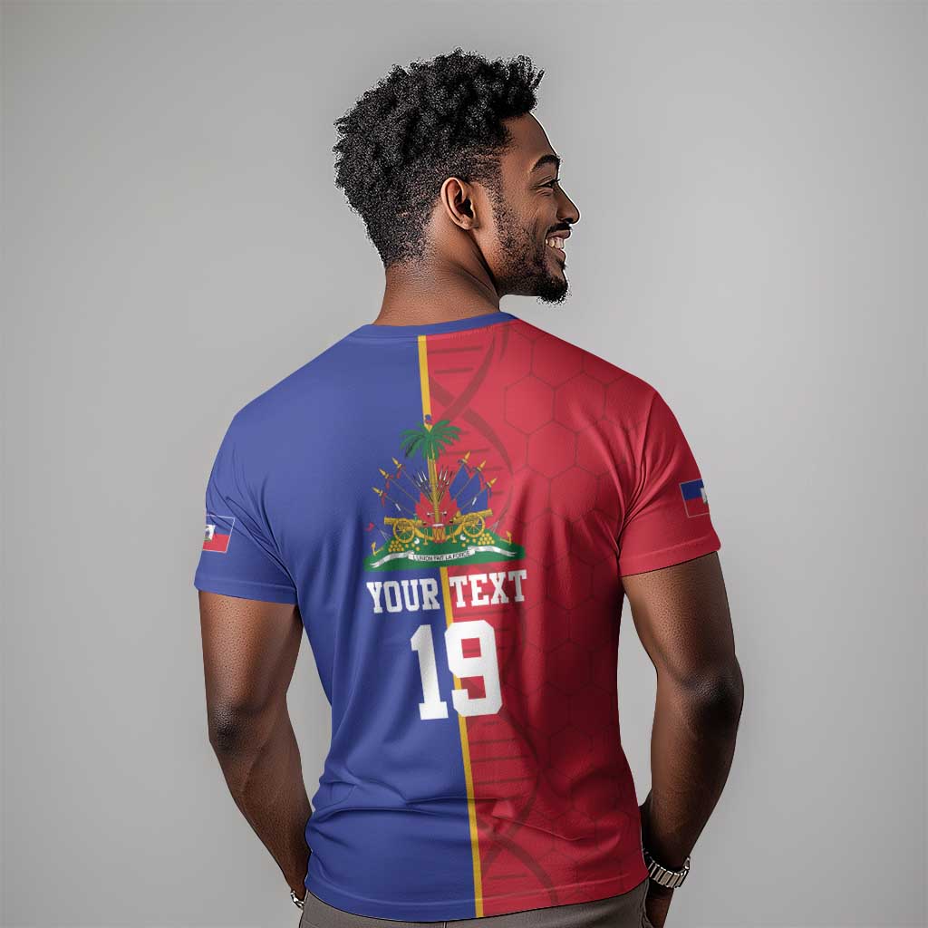 Custom Afro-Haiti Football T shirt It's In My DNA LT19