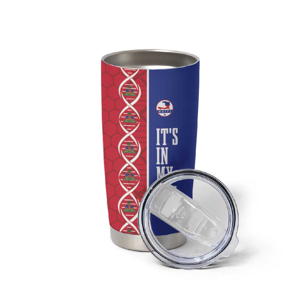 Custom Afro-Haiti Football Tumbler Cup It's In My DNA - African Pride