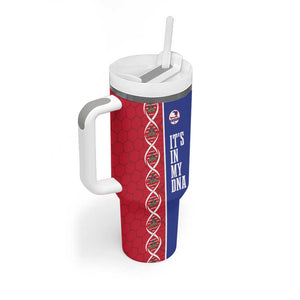 Custom Afro-Haiti Football Tumbler With Handle It's In My DNA - African Pride
