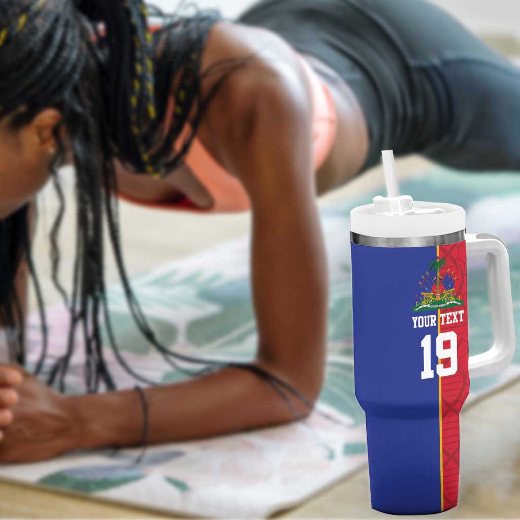 Custom Afro-Haiti Football Tumbler With Handle It's In My DNA - African Pride