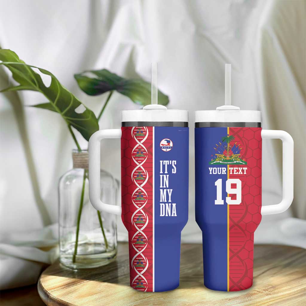 Custom Afro-Haiti Football Tumbler With Handle It's In My DNA - African Pride