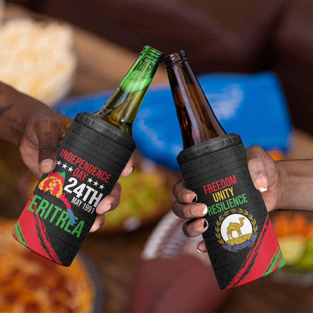 Eritrea Independence Day 1991 4 in 1 Can Cooler Tumbler Honor Freedom Unity Resilience