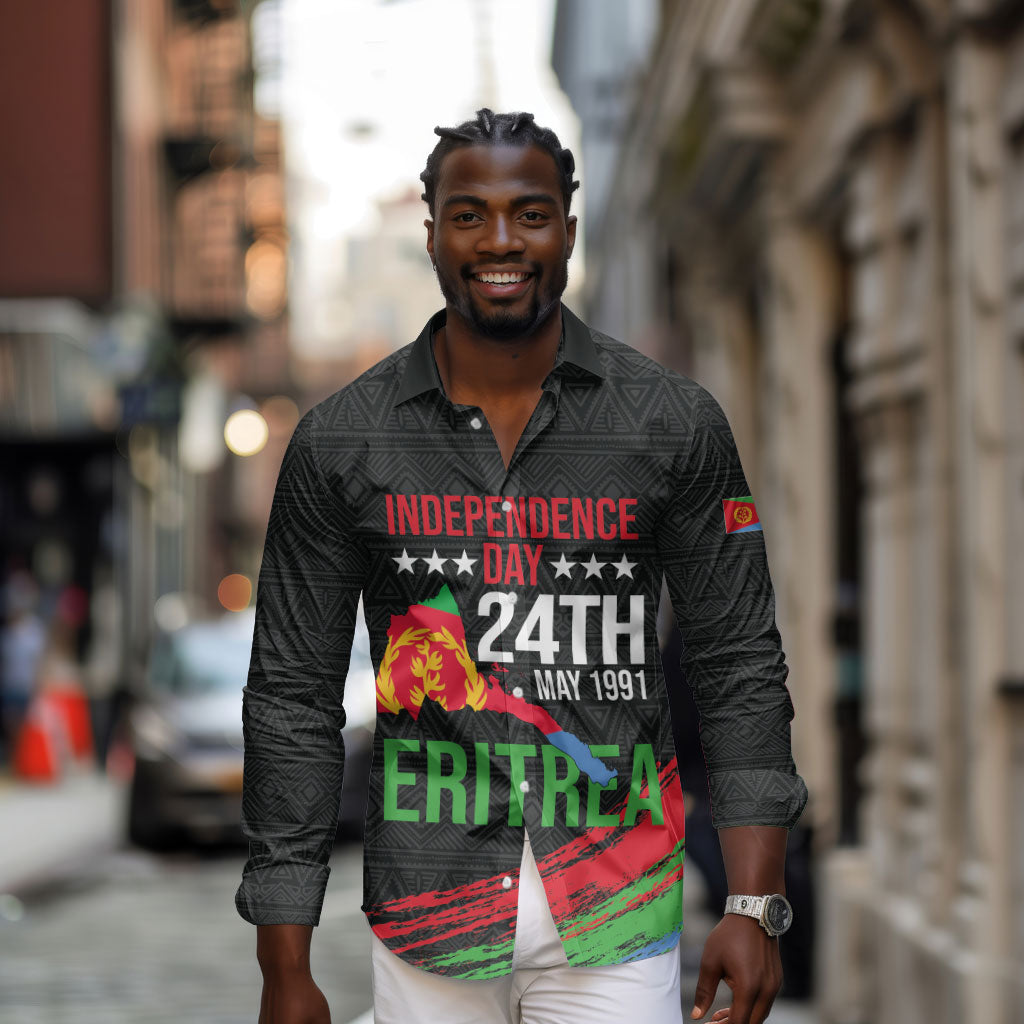 Eritrea Independence Day 1991 Long Sleeve Button Shirt Honor Freedom Unity Resilience