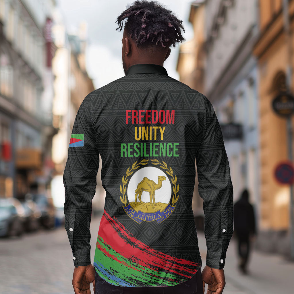 Eritrea Independence Day 1991 Long Sleeve Button Shirt Honor Freedom Unity Resilience