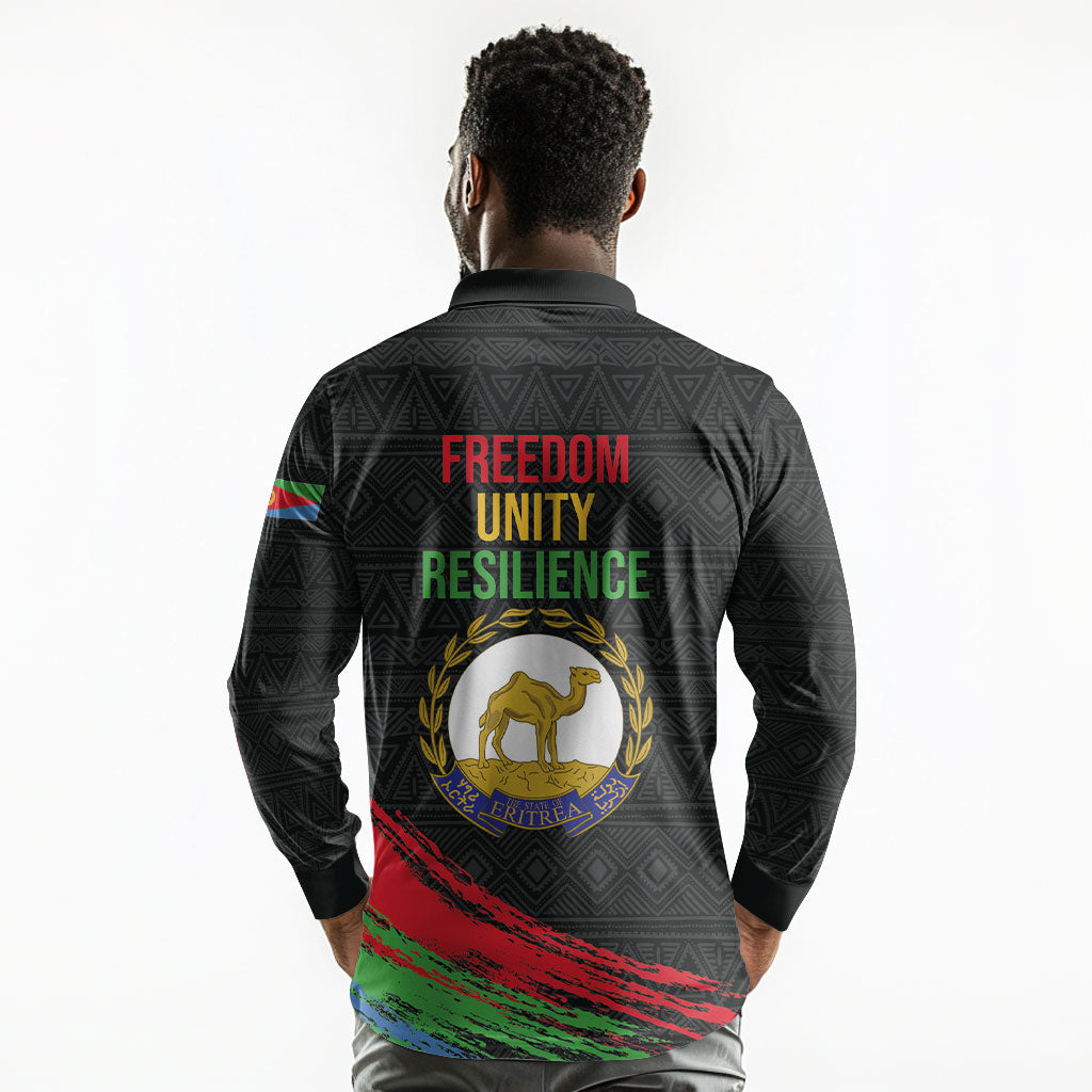 Eritrea Independence Day 1991 Long Sleeve Polo Shirt Honor Freedom Unity Resilience