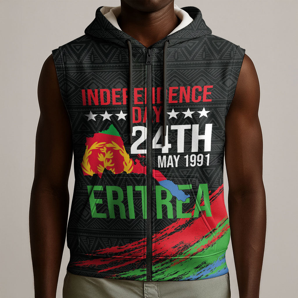 Eritrea Independence Day 1991 Sleeveless Zip Hoodie Honor Freedom Unity Resilience
