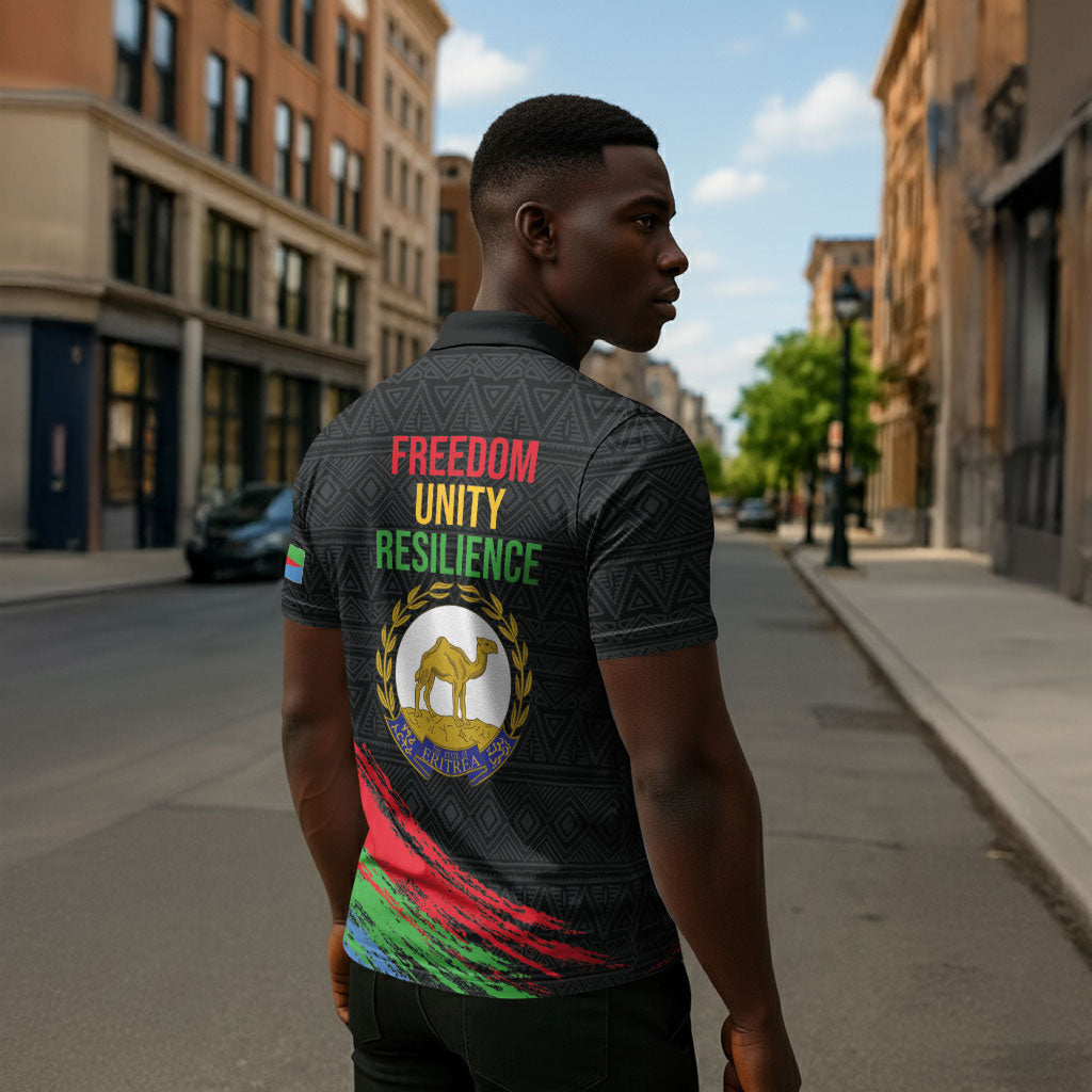 Eritrea Independence Day 1991 Zipper Polo Shirt Honor Freedom Unity Resilience