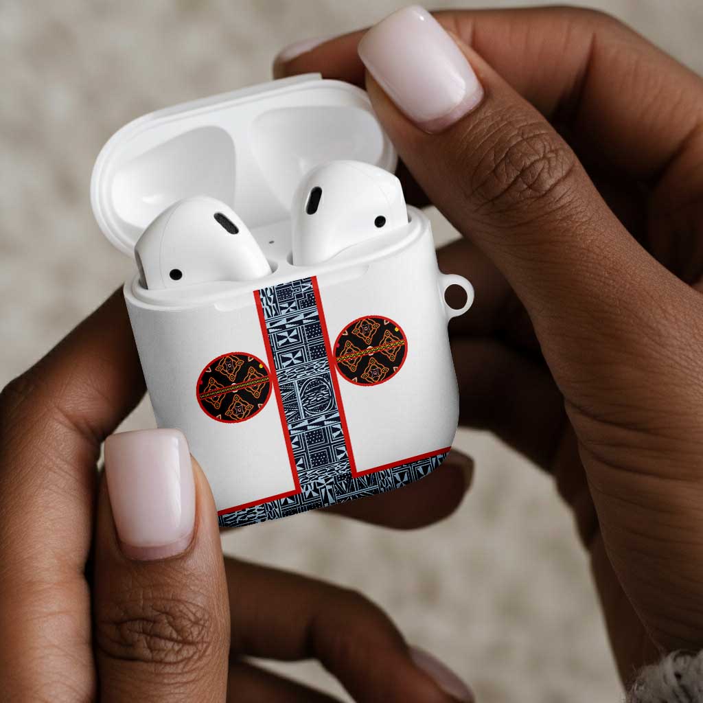 Cameroon Traditional Toghu Pattern AirPods Case African Tribal Ndop Geometric Design