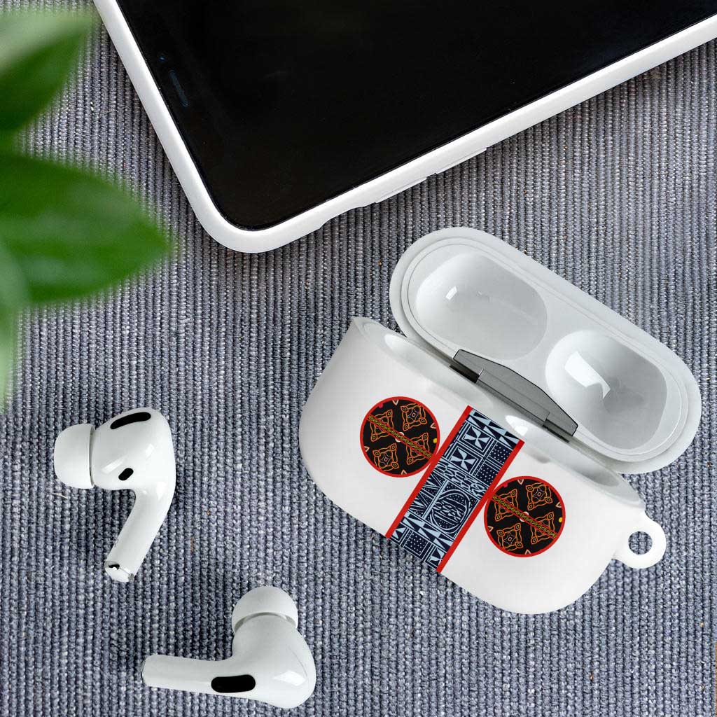Cameroon Traditional Toghu Pattern AirPods Case African Tribal Ndop Geometric Design