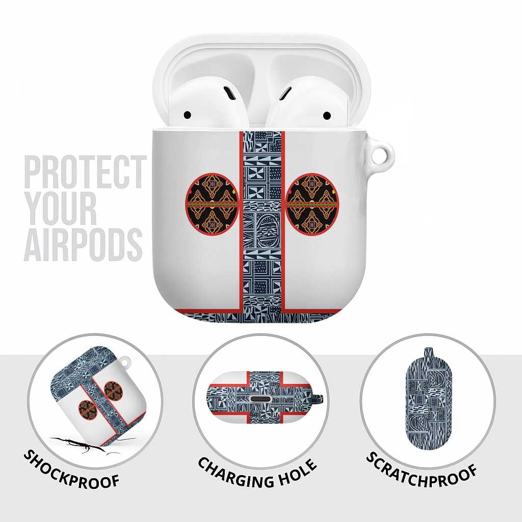Cameroon Traditional Toghu Pattern AirPods Case African Tribal Ndop Geometric Design