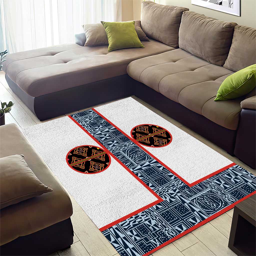 Cameroon Traditional Toghu Pattern Area Rug African Tribal Ndop Geometric Design